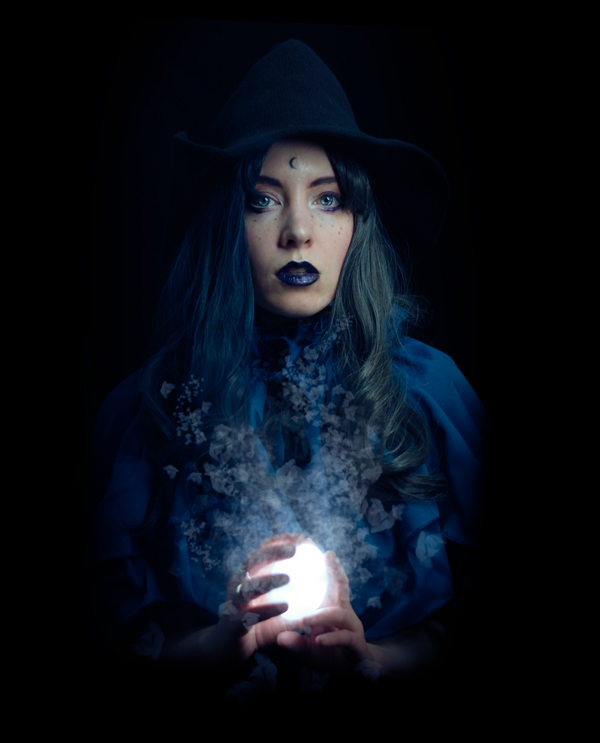 blue witch fantasy portrait