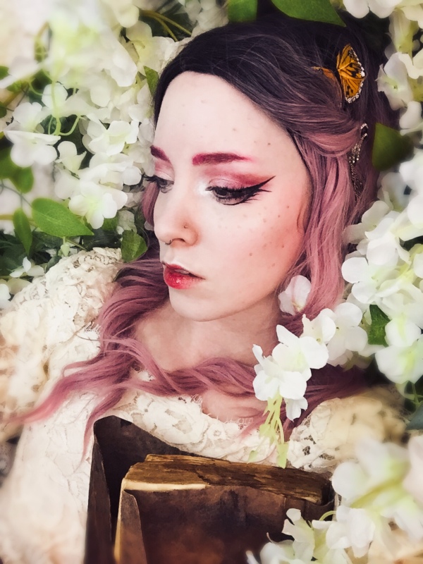 pink fantasy makeup of a spring nymph